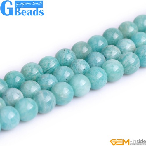 Cuentas redondas para hacer joyas de piedras preciosas amazonita brasileña natural envío gratuito - Imagen 27 de 39