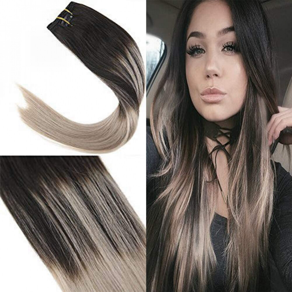 YoungSee 7pcs Extension Clip Cheveux Naturel Tie and Dye Balayage Naturel... YoungSee 7pcs Extension Clip Cheveux Naturel Tie and Dye Balayage Naturel...
