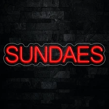 Sundaes LED Neon Sign 27"L x 6"H #32755