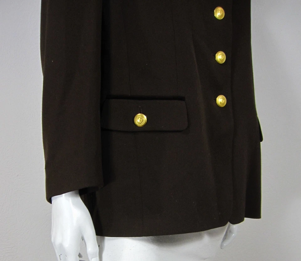 Blazer clásico Horst BASLER DE COLECCIÓN manga larga cuello terciopelo talla 42 marrón UE Foto 4 de 4