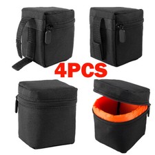 4x Camera Lens Bag Small Padded Protective Pouch Cover Shockproof Case