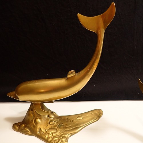 Vintage Large Brass Dolphin Statues - Figures - Figurines - Picture 3 of 12