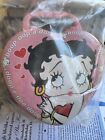 Vintage Betty Boop Heart Metal Tin Keepsake Trinket Box 1999 Pink & Red Heart