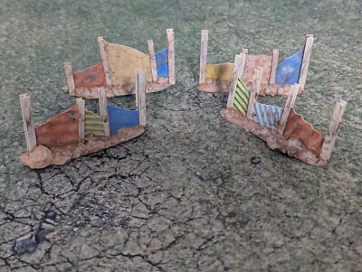 Painted 28mm Junk Barricade Terrain x4 - Warhammer 40k, Fallout, Stargrave