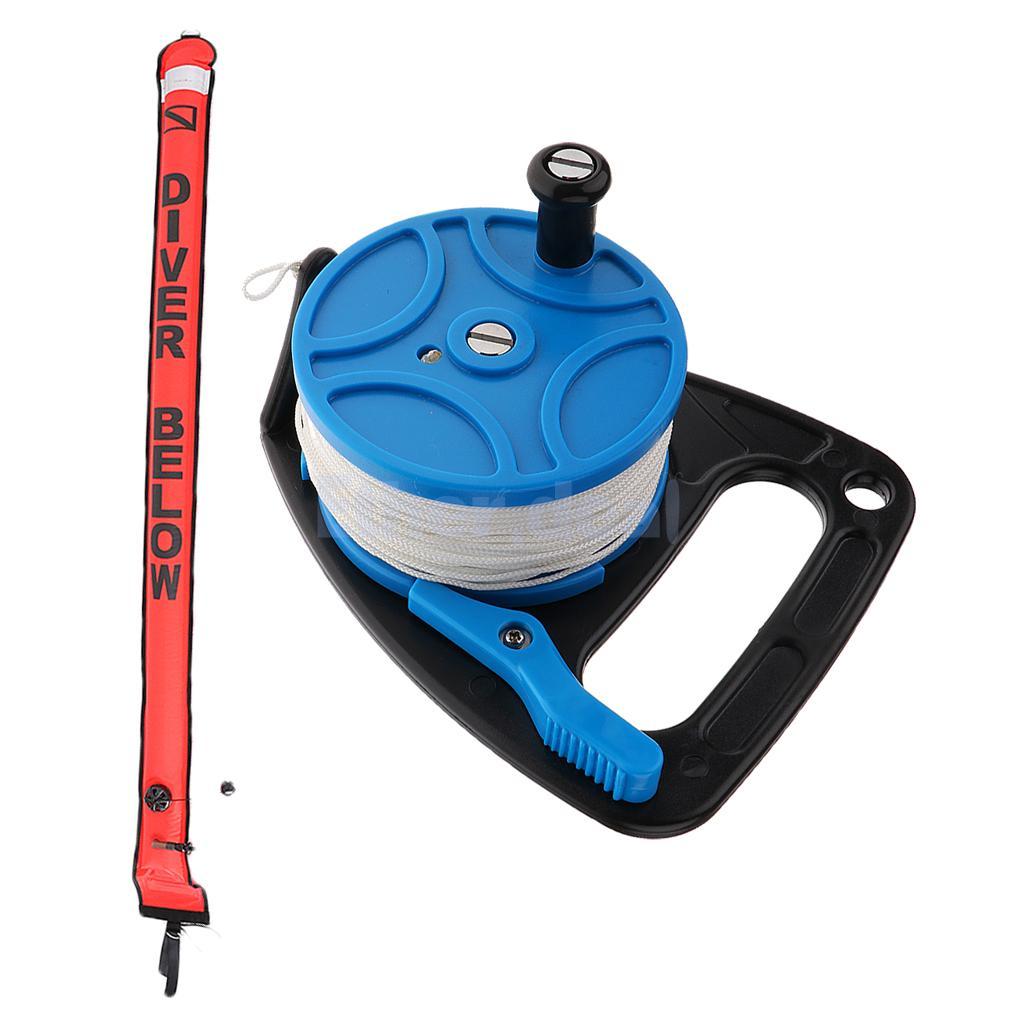 Tauchrolle 83m mit Handgriff + 180cm Scuba Taucher SMB Surface Marker Boje Tauchrolle 83m mit Handgriff + 180cm Scuba Taucher Taucher Scuba SMB Surface Marker Boje 2987e8