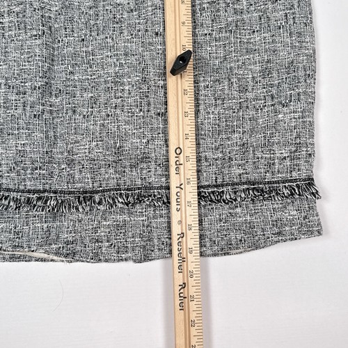 Yoana Baraschi Skirt Size 4 Gray Linen Blend Pencil Straight Career Tweed Fray - Picture 8 of 8
