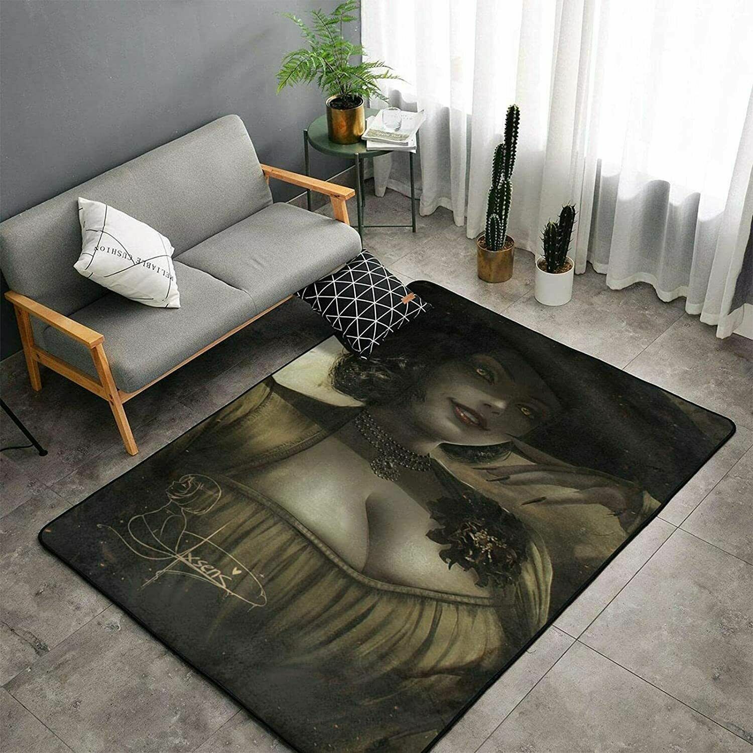 Resident Evil Lady Dimitrescu Anti-Skid Area Rugs Living Room Floor Mats Carpets Niska cena nowej pracy