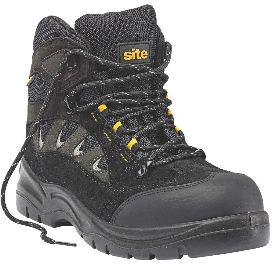 Site Granite Safety Trainer Boots Black Thick Padded Collar and Tongue