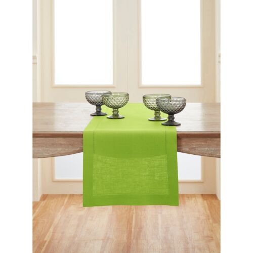 Solino Home 100% Pure Linen Table Runner Solid for Summer, Classic Hemstitch New - Picture 173 of 207