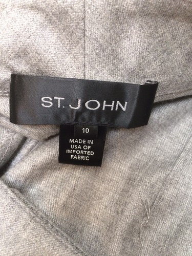 Pantalone St John cropped gamba dritta leggero grigio lana taglia 10 - Foto 6 di 6