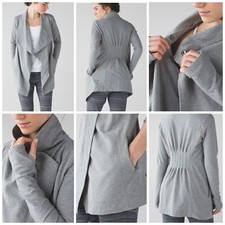 LULULEMON Women s Heather Gray Restore Wrap Jacket Sz 4