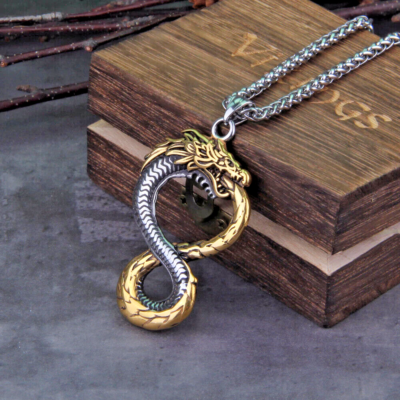 Dragon Pendant Necklace | Bronze Dragon Jewelry For Men & Women Unisex