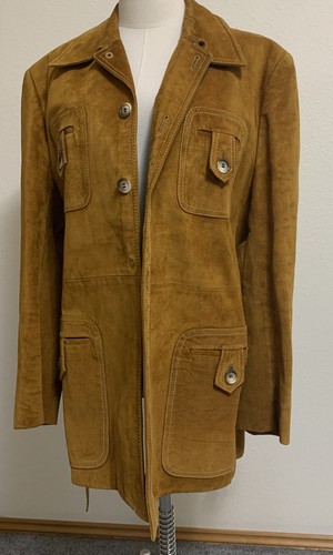 Vintage Induyco Jacket Suede Leather 4 Pocket Sz 44 Length 31.5” Retro 60-1970s - Picture 12 of 16