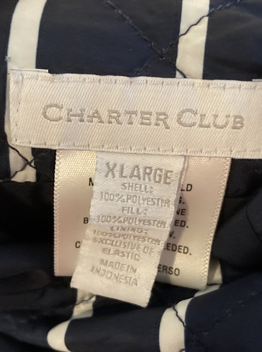 Charter Club Women's XL Navy And White Striped Vest New - Picture 3 of 3