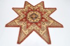 7x7 ft kazak Red square star  Area Rug Afghan Hand Knotted Living Room Rug