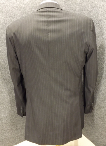 Bespoke Mens Suit 40R Gray Pinstripe 34x30 Pants 100% Wool Polland 3 Button - Picture 7 of 12