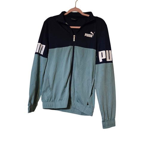 Puma Mens/Boys Colorful Track Jacket Lightweight Stylish Blue/Green Logo Boy XL - Picture 3 of 8