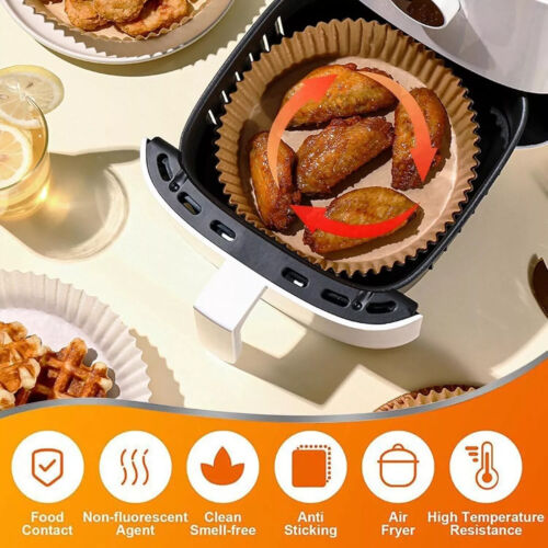 Air Fryer Disposable 7.9 Inch Large Paper Liner, Non-stick Parchment - 100pcs - Picture 3 of 6