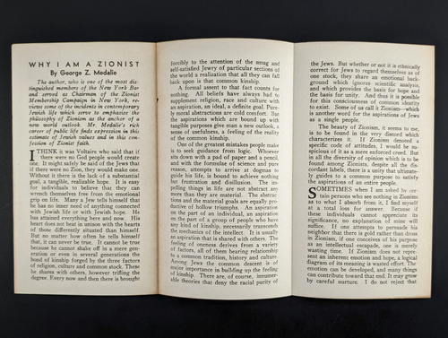 Why I Am A Zionist By George Z Medalie Zionist Organization Of America NY 1930s - Picture 2 of 4