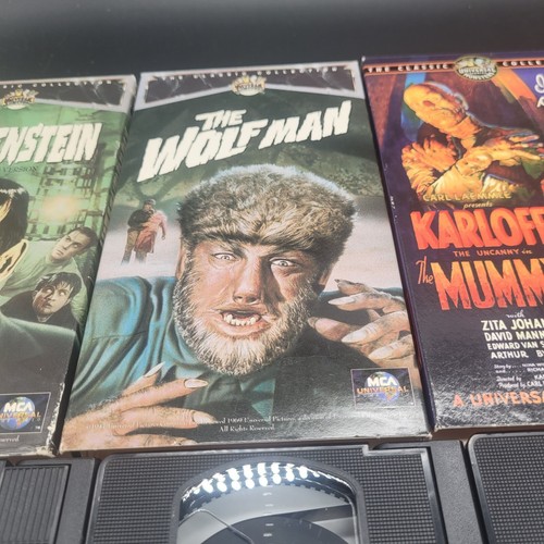 Vtg Horror VHS Tapes The Wolf Man Frankenstein Mummy Mister Scarface Stone Cold - Bild 3 von 15
