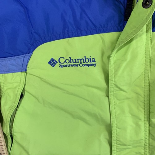 Columbia Youth Winter Jacket XL 18-20 Neon Green Blue Full Zip Vintage 90's - Picture 5 of 15