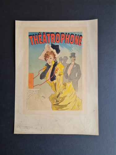 Impresión antigua de 1895 - Les Maitres l'Affiche pl 33 - Teatrofono - Jules Cheret - Imagen 1 de 8