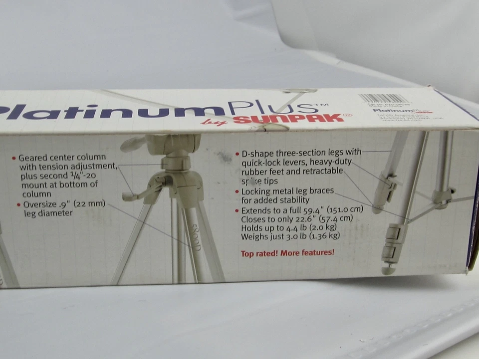58OOD Sunpack Platinum Plus Camera Tripod 59.4" - Image 3 of 4