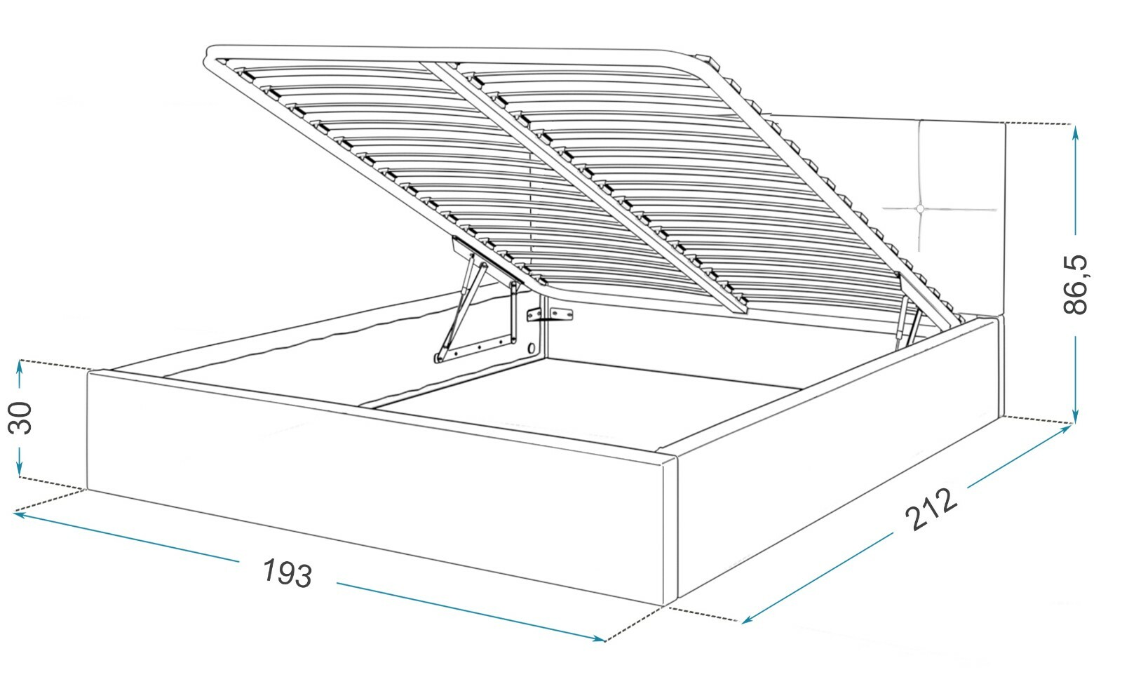 Box spring bed bed with slatted frame mattress padded youth bed double