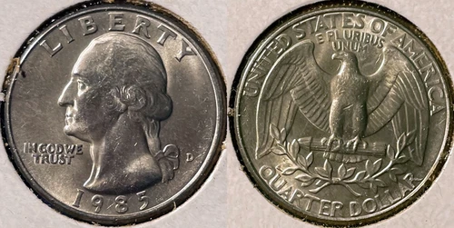 1985-D Washington Quarter — photo from the most recent tracked eBay sale