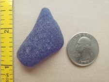 PURE BEACH SEA GLASS SURF TUMBLED COBALT BLUE LARGE OCEAN FROSTED PENDANT E01