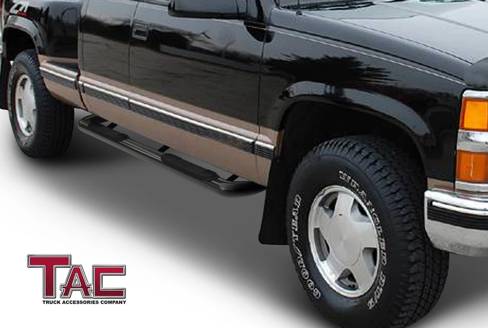 For 1988-1998 Chevy/GMC C/K Extended Cab 2Door 3" Black Sidestep Rails Nerf Bars - Image 3 of 4