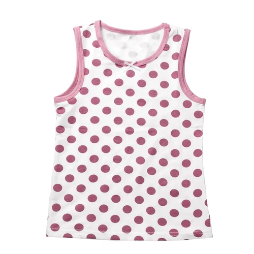 2024 Kid Girl Tank Top Cute Pink Pattern Cotton Sleeveless T-Shirt 3-8 Years Dai - Picture 8 of 16