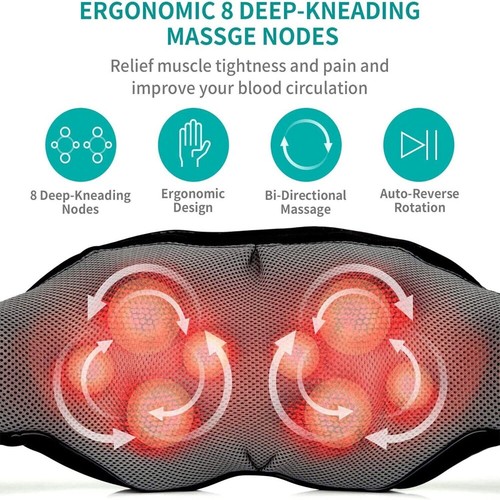 Shiatsu Neck and Back Massager with Soothing Heat, Electric Deep Tissue QUALITY - Picture 3 of 11