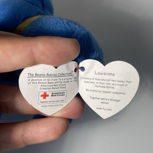 Ty Beanie Babies Lot of 2 - I Love Louisiana Alabama Blue Red Yellow Excellent - Picture 4 of 8