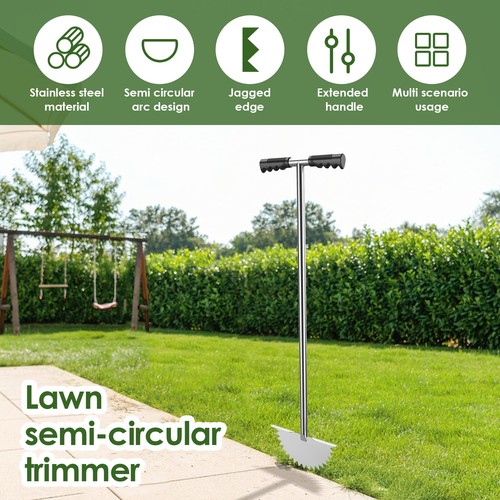 Edger Lawn Tool Half Moon Manual Lawn Edger Stainless Steel Sawtooth weAdF - Picture 5 of 11