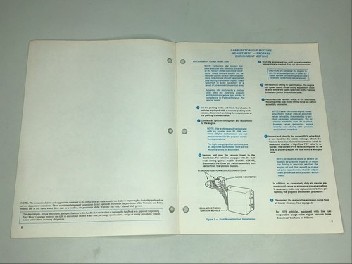 1979 Ford Procedure For “Propane Enrichment”Idle Mixture Adjustment Manual - Picture 4 of 4