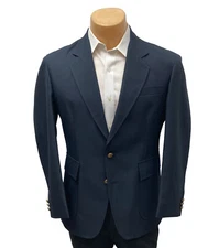 New Men's Executive Apparel Navy Blazer with Brass Buttons Made in USA Size 40