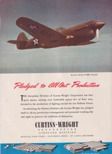 Pledged to All-Out Production Curtiss USAAF p-40E Warhawk Curtiss-Wright ad 1941