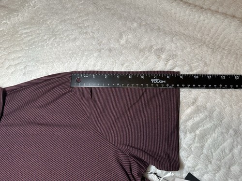 01.ALGO PERFORMANCE Men Size L Quarter Button Polo Burgundy - Picture 6 of 10
