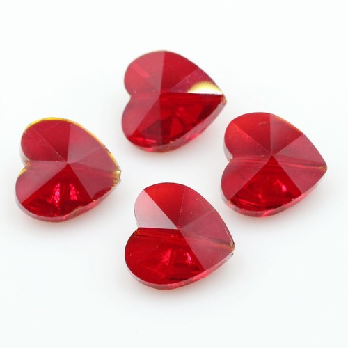 Austrian Crystal Heart Pendant - Vertical Hole Glass Beads Jewelry Making Charms - Picture 4 of 30