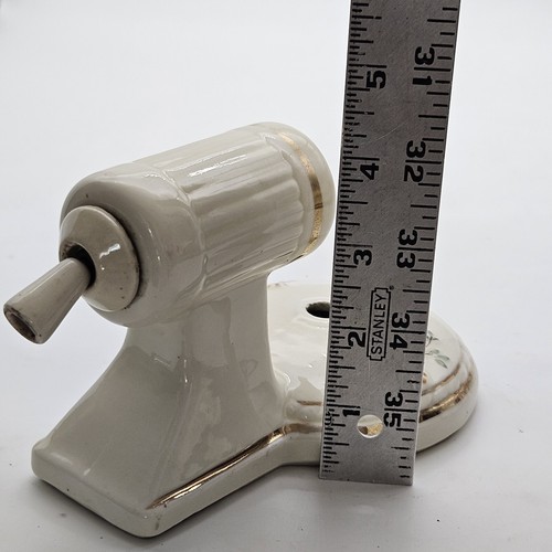 Vtg Porcelier Porcelain Floral & Gold Wall Sconce Light Fixture w/ Pull Chain - Picture 12 of 12