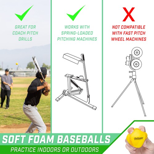 GoSports Foam Training Baseball Confezione da 12 - Taglia Regolazione - Foto 2 di 6