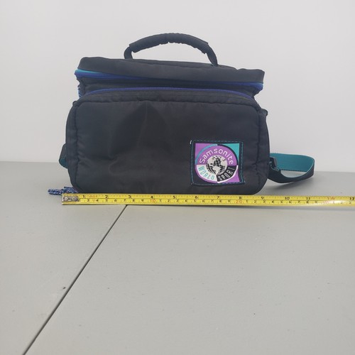 Samsonite World Sport Padded Camera Bag Teal Purple Black Strap Retro 90's #70 - Picture 13 of 15