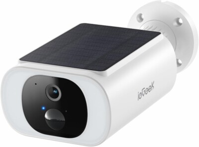 ieGeek Wireless 2K Outdoor Solar Security Camera Home WiFi CCTV ,No Hub Needed