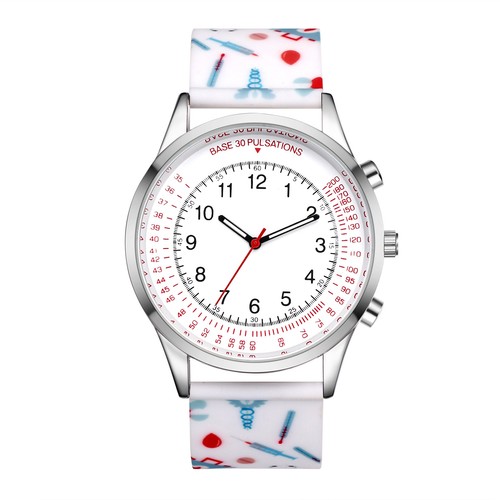 Pulse calculation Nurse Silicone Band Sports Watches Analog Quartz Wrist Watch - Picture 15 of 34