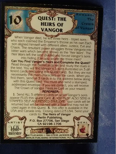 1993 Merlin Battle (CCG) Cards BASE Trading Card You-Pick-1 - Picture 16 of 144