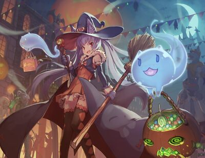 Anime halloween ghost girls witch Playmat Game Mat Desk