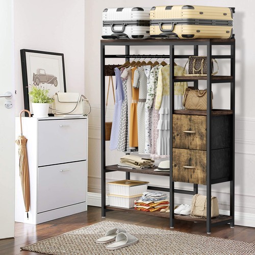 Freestanding Wardrobe Closet Organizer Heavy Duty Garment RackClothing Rack - Picture 8 of 9