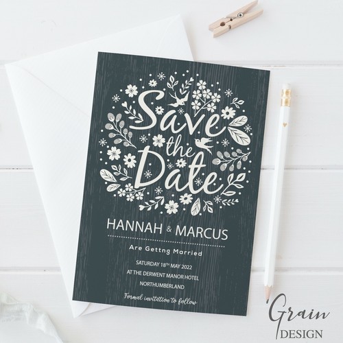 Personalised Wedding Save the Date Cards Invites Invitations with Envelopes - Picture 43 of 63