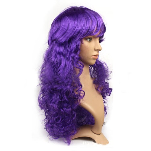 Lady Long Curly Wig Fashion Cosplay Costume Hair Anime Full Wavy Party Dress Wig - Picture 25 of 25